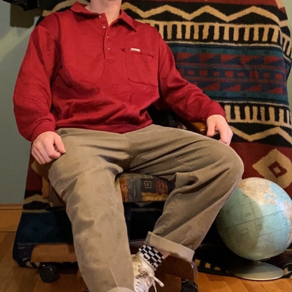 Weatherman red button shirt